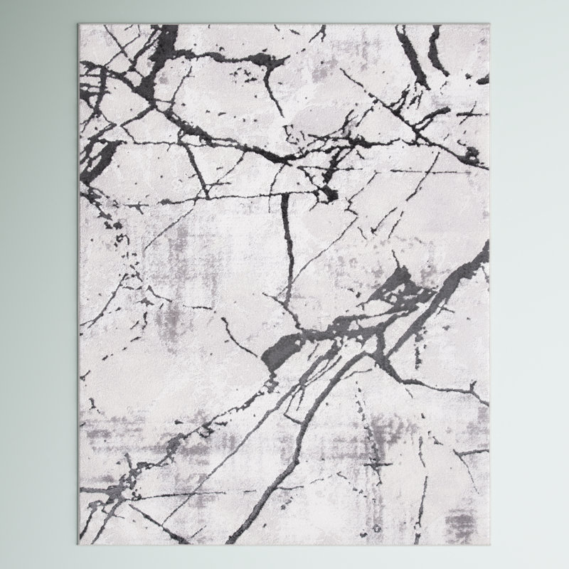 Steelside™ Metzger Gray/Black Rug & Reviews Wayfair